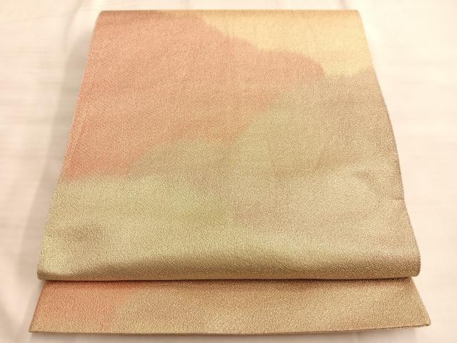 平和屋着物◎全通柄袋帯 つづれ 霞文 金糸 正絹 逸品 BAAK1074du