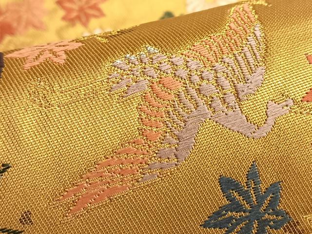 平和屋着物●六通柄袋帯 吹き寄せ文 金糸 正絹 逸品 BAAK1115du