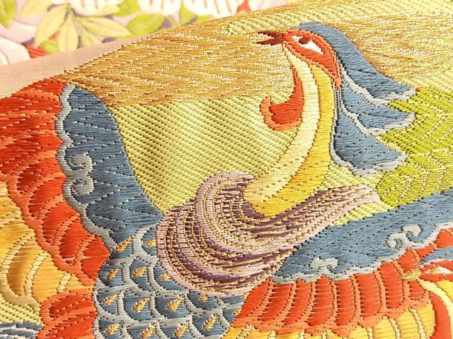 平和屋着物◎六通柄袋帯 唐織 掛衣文 金糸 正絹 逸品 BAAK1142du