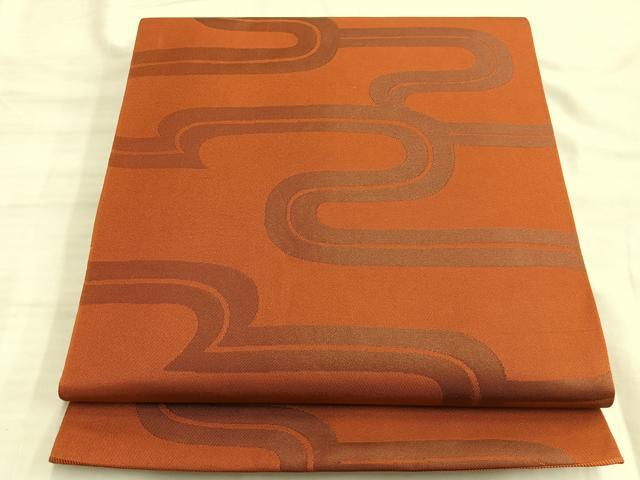 平和屋着物◎六通柄 本袋帯 エ霞文 正絹 逸品 BAAK1157du
