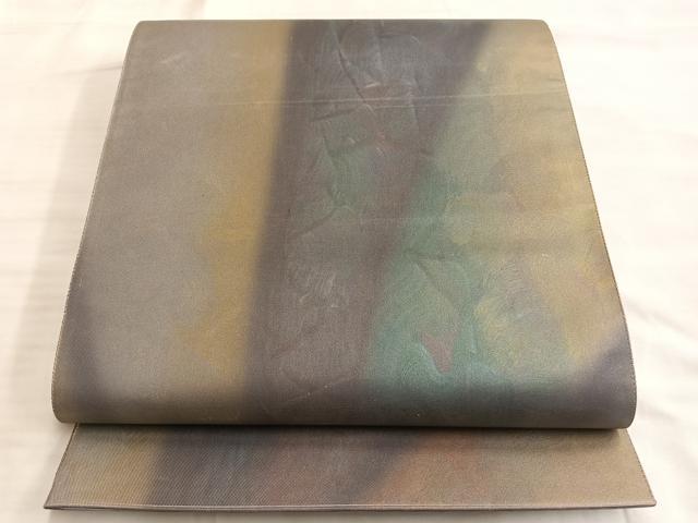 平和屋着物◎六通柄袋帯 霞文 引箔 正絹 逸品 BAAK1161du