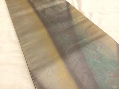 平和屋着物◎六通柄袋帯 霞文 引箔 正絹 逸品 BAAK1161du