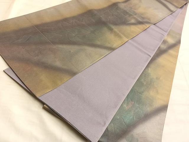 平和屋着物◎六通柄袋帯 霞文 引箔 正絹 逸品 BAAK1161du