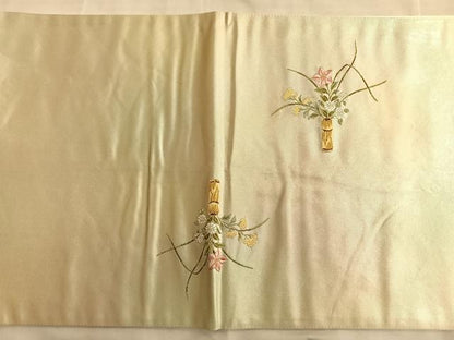 平和屋着物◎太鼓柄袋帯 唐織 飾花文様 金糸 正絹 逸品 BAAK1183du