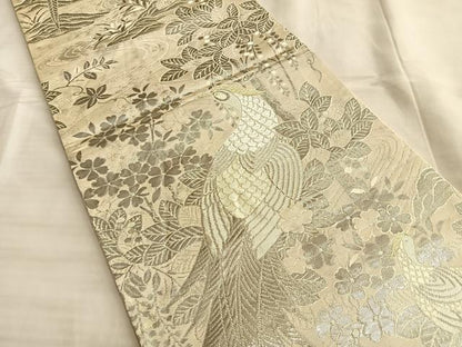 平和屋着物◎六通柄袋帯 唐織 鳳凰草花文 金銀糸 正絹 逸品 BAAK1197du