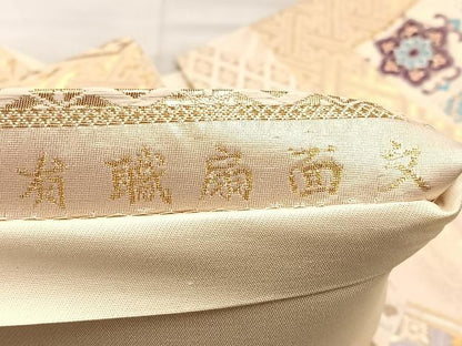 平和屋着物◎六通柄袋帯 有職扇面文 金銀糸 正絹 逸品 BAAK5770if