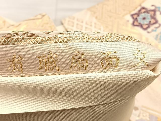 平和屋着物◎六通柄袋帯 有職扇面文 金銀糸 正絹 逸品 BAAK5770if