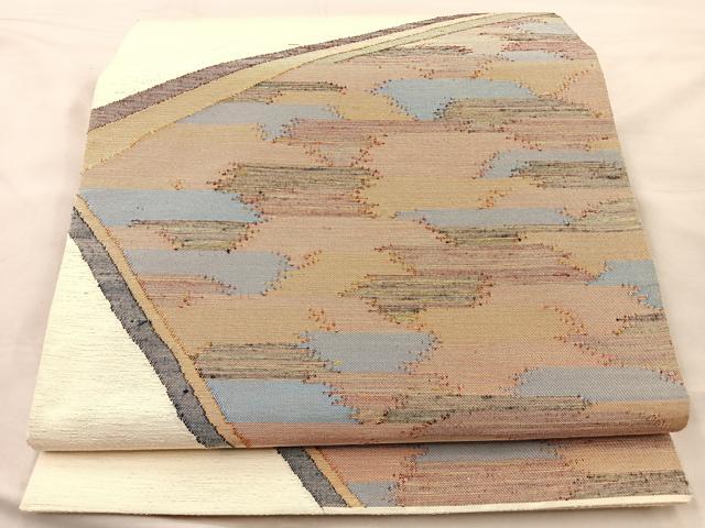 平和屋着物◎六通太鼓柄袋帯 すくい織 菱形文様 正絹 逸品 BAAK5786if