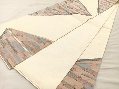 平和屋着物◎六通太鼓柄袋帯 すくい織 菱形文様 正絹 逸品 BAAK5786if