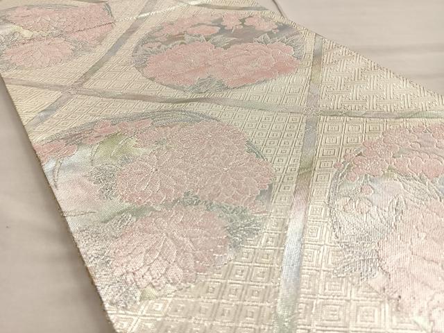 平和屋着物◎佐賀錦 六通柄袋帯 菱天井花丸文 銀糸 逸品 BAAK6739ea