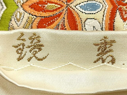 平和屋着物◎六通柄袋帯 唐織 鏡裏 金糸 正絹 逸品 BAAK6773ea