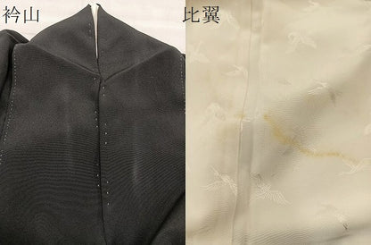 平和屋着物■豪華黒留袖　駒刺繍　道長花鳥文　金彩　逸品　BAAK9291yc