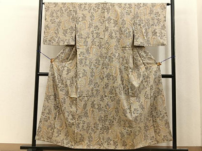 平和屋着物■上質なお召 樹林文 正絹 逸品 BAAK9799xa