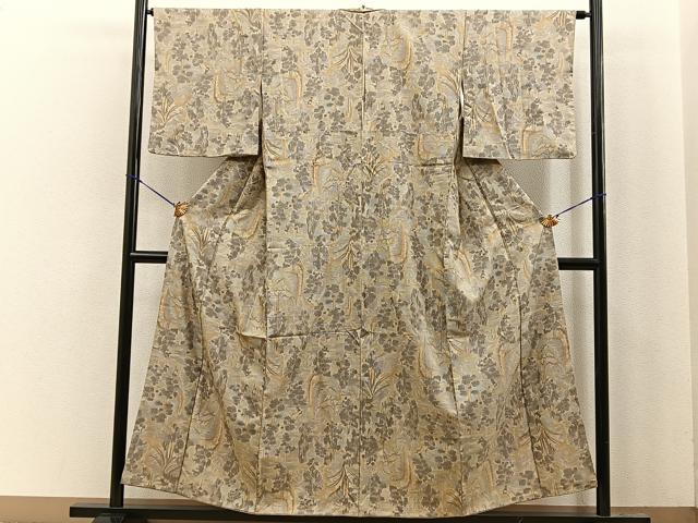 平和屋着物■上質なお召 樹林文 正絹 逸品 BAAK9799xa