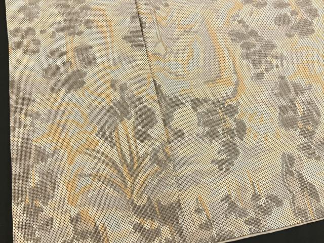 平和屋着物■上質なお召 樹林文 正絹 逸品 BAAK9799xa