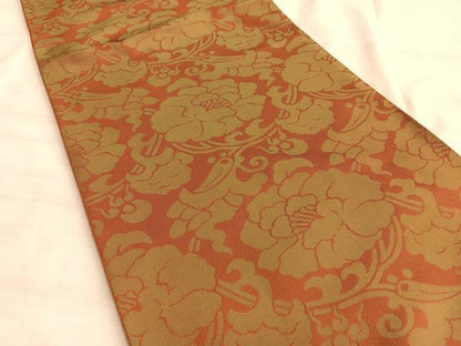 平和屋着物◎全通柄 本袋帯 牡丹唐草 正絹 逸品 BAAL0401du