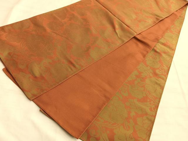 平和屋着物◎全通柄 本袋帯 牡丹唐草 正絹 逸品 BAAL0401du