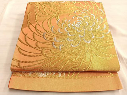 平和屋着物◎六通柄袋帯 乱菊 金銀糸 正絹 逸品 BAAL0526du