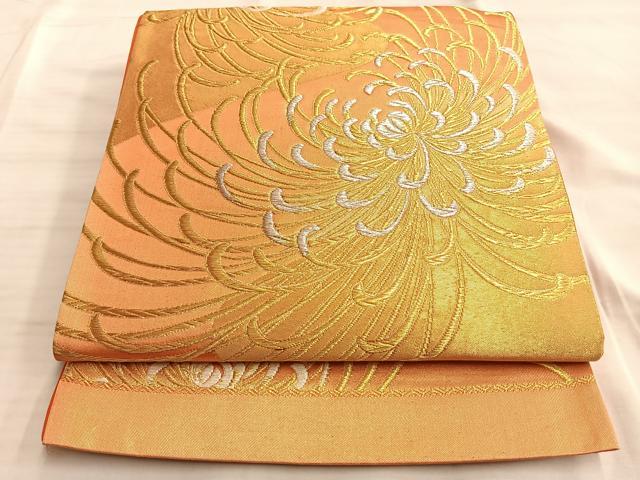 平和屋着物◎六通柄袋帯 乱菊 金銀糸 正絹 逸品 BAAL0526du