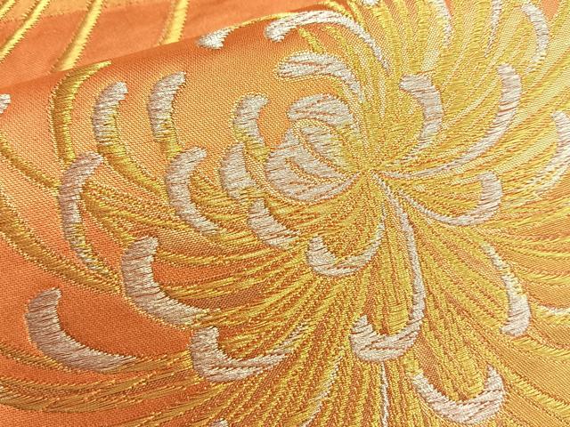 平和屋着物◎六通柄袋帯 乱菊 金銀糸 正絹 逸品 BAAL0526du