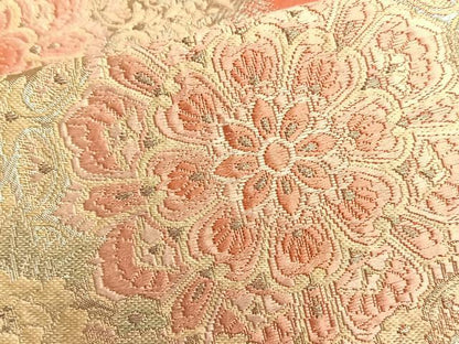 平和屋着物◎六通柄袋帯 唐織 正倉院花文 銀糸 正絹 逸品 BAAL0532du