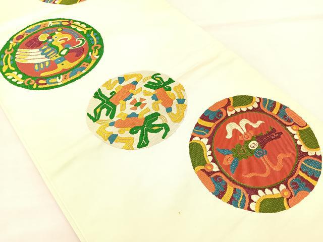 平和屋着物◎六通柄 本袋帯 唐織 コプト更紗文様 正絹 逸品 BAAL1300if