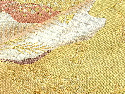 平和屋着物◎六通柄袋帯 道長文様 金糸 正絹 逸品 BAAL4191if