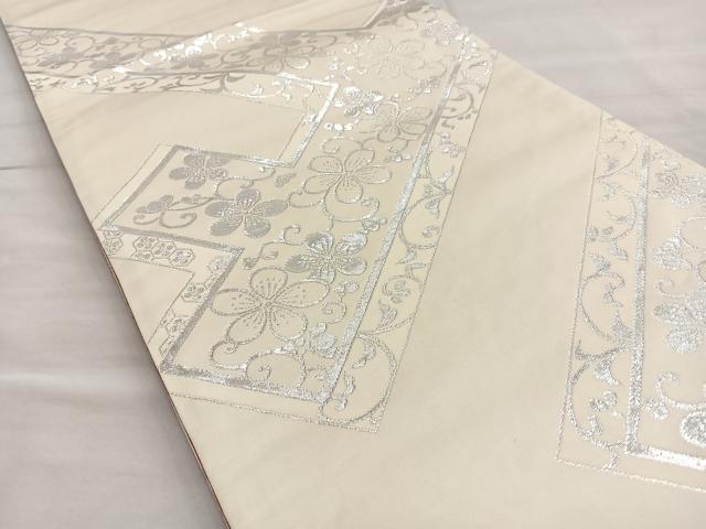 平和屋着物◎両面六通柄袋帯 花唐草文 金糸 正絹 逸品 BAAL6233ea