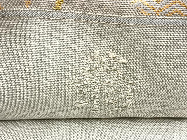 平和屋着物●六通柄袋帯 唐織 花鳥菱文 金糸 正絹 逸品 BAAL6279ea