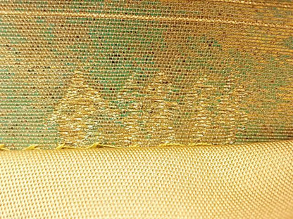 平和屋着物◎六通柄袋帯　唐織　御所の庭　金銹錦　引箔　正絹　逸品　BAAL6298ea