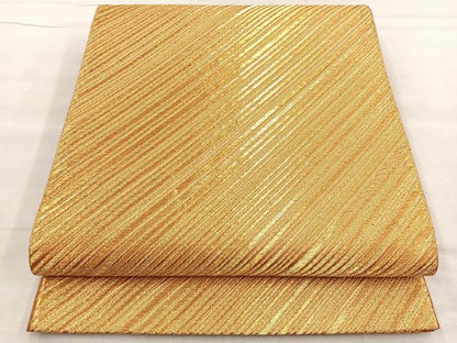 平和屋着物◎六通柄袋帯 斜線文 金糸 正絹 逸品 BAAL6407ea