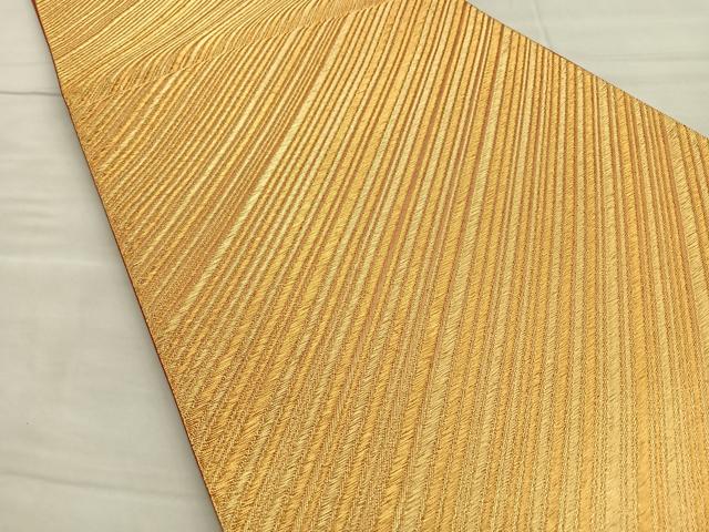 平和屋着物◎六通柄袋帯 斜線文 金糸 正絹 逸品 BAAL6407ea