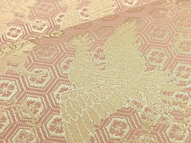 平和屋着物◎六通柄袋帯 道長鳳凰花唐草文 金糸 正絹 逸品 BAAL6448ea