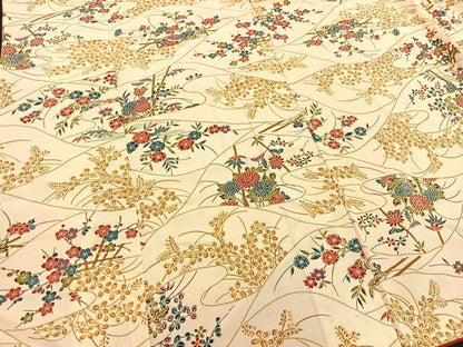 平和屋着物■上質な小紋　草花文　金彩　正絹　逸品　BAAL6734yc