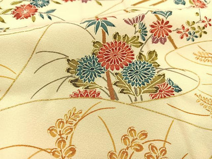平和屋着物■上質な小紋　草花文　金彩　正絹　逸品　BAAL6734yc
