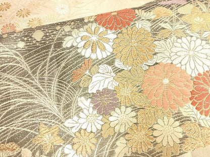 平和屋着物◎六通柄袋帯 九百佐賀錦 蒔絵 金糸 正絹 逸品 BAAL7880cm