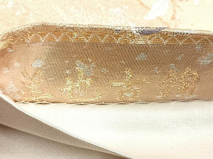 平和屋着物◎六通柄袋帯 唐織 美也古錦 鳳凰花文 金銀糸 正絹 逸品 BAAL7890cm