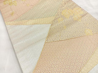 平和屋着物◎六通柄袋帯 蔦草文 金銀糸 正絹 逸品 BAAL7899cm