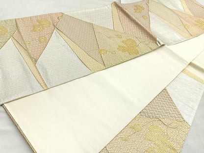 平和屋着物◎六通柄袋帯 蔦草文 金銀糸 正絹 逸品 BAAL7899cm