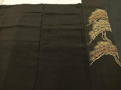 平和屋着物■豪華黒留袖 駒刺繍 風景文 金彩 正絹 逸品 BAAL8994ev