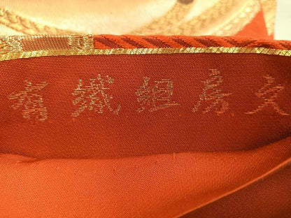 平和屋着物◎六通柄袋帯 唐織 有職組房文 金糸 正絹 逸品 BAAL9204di