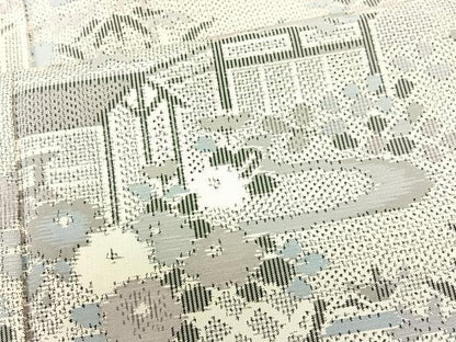 平和屋着物●本場大島紬 白大島 浜松風景文 正絹 逸品 未使用 BAAL9569pk