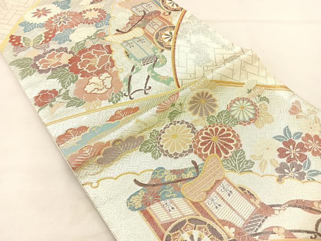 平和屋着物◎九百佐賀錦 六通柄袋帯 王朝華宝織 金銀糸 正絹 逸品 BAAM0005if