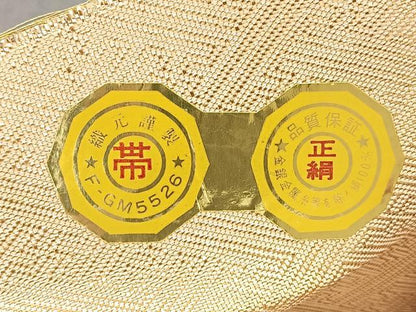 平和屋着物◎佐賀錦　全通柄袋帯　亀甲文様　金糸　正絹　逸品　BAAM0023if