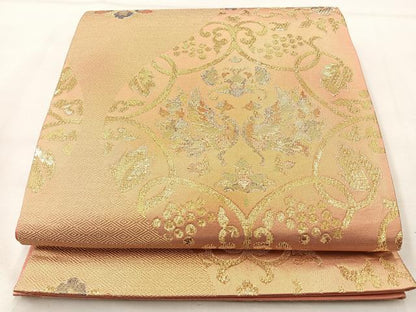 平和屋着物◎六通柄袋帯 鳳凰花唐草文 金糸 正絹 逸品 BAAM0029if