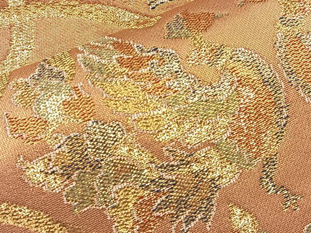 平和屋着物◎六通柄袋帯 鳳凰花唐草文 金糸 正絹 逸品 BAAM0029if