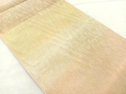 平和屋着物◎全通柄袋帯 木目文様 金糸 正絹 逸品 BAAM0032if