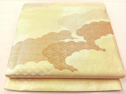 平和屋着物◎佐賀錦 両面六通柄袋帯 雲重ね 金糸 正絹 逸品 BAAM0038if