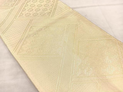 平和屋着物◎佐賀錦 両面六通柄袋帯 雲重ね 金糸 正絹 逸品 BAAM0038if