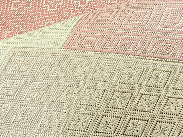 平和屋着物◎六通柄袋帯 色紙重ね 銀糸 正絹 逸品 BAAM0052if